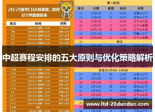 中超赛程安排的五大原则与优化策略解析