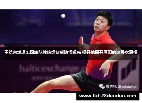 王皓突然退出国家队教练组背后隐情曝光 揭开他离开原因的深层次真相